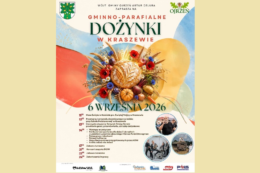 Korowód, młocarnia i strongman, czyli dożynki w Kraszewie